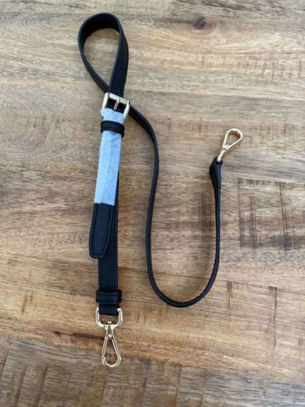 Michael Kors Gold Black Leather Handbag Replacement Shoulder Crossbody Strap 5/8